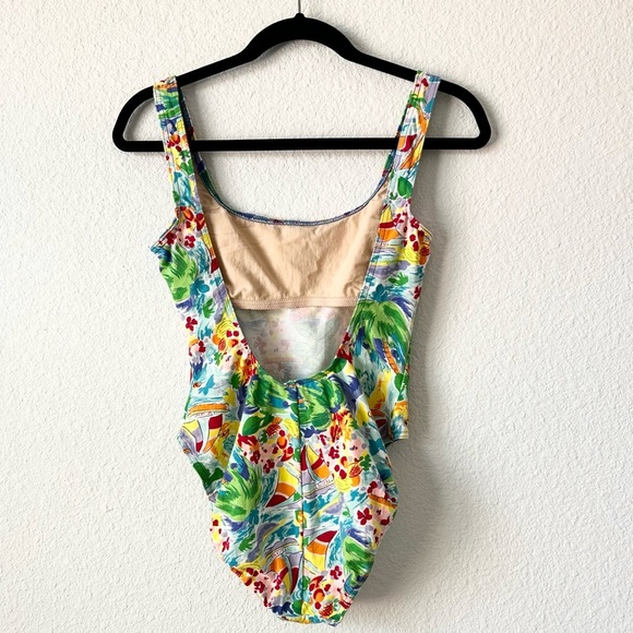 VINTAGE 1990'S RESORT PRINT VACATION BODYSUIT (0124) - Picture 2 of 4